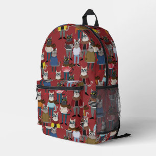 Mochila Impresa Patrón de gato de Guay Hipster