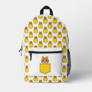 Mochila Impresa Patrón de gato de Mascota de bolsillo