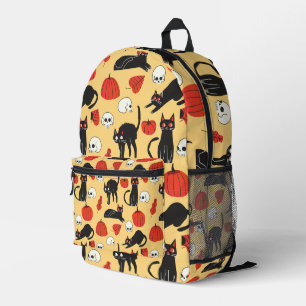 Mochila Impresa patrón de gato negro