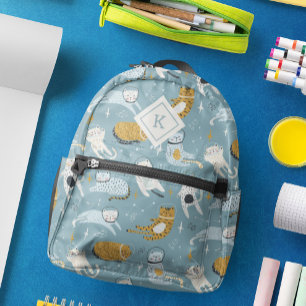 Mochila Impresa Patrón de gatos espaciales de Guffy