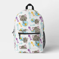 Patrón de gatos, gatos, gatitos, peces