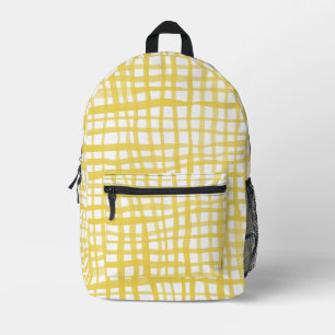 Mochila Impresa Patrón de ginebra amarillo acuarela