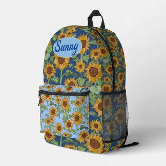 Mochila Impresa Patrón de girasoles de Cottagecore