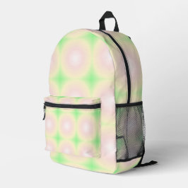 Mochila Impresa Patrón de gradiente óptico 3D blanco Rosa verde pá