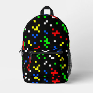 Mochila Impresa Patrón de gráficos de videojuego retro de 8 bits
