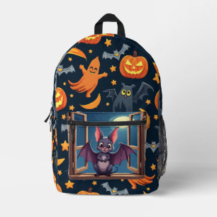 Mochila Impresa Patrón de Halloween de murciélago bebé lindo espel