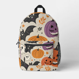 Mochila Impresa Patrón de Halloween y otoño