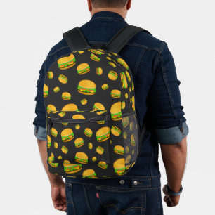 Mochila Impresa Patrón de hamburguesa divertida y cool