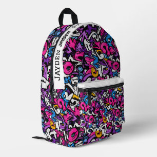 Mochila Impresa Patrón de hip hop de graffiti