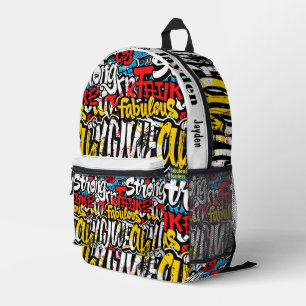 Mochila Impresa Patrón de hip hop de graffiti