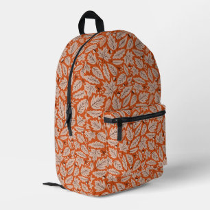 Mochila Impresa Patrón de hojas de otoño y maíz naranja
