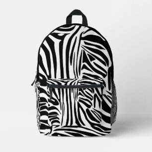 Mochila Impresa Patrón de impresión de cebra en blanco y negro atr