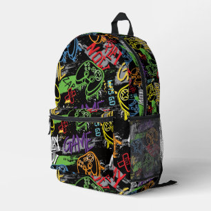Mochila Impresa Patrón de juego de grafiti neón