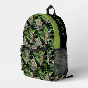 Mochila Impresa Patrón de leopardo de nombre personalizado