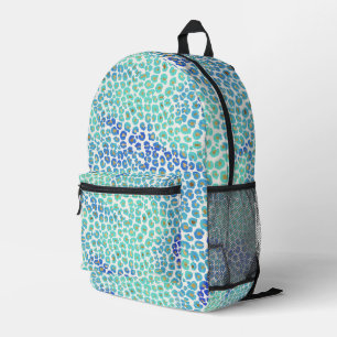 Mochila Impresa Patrón de Leopardo de oro azul