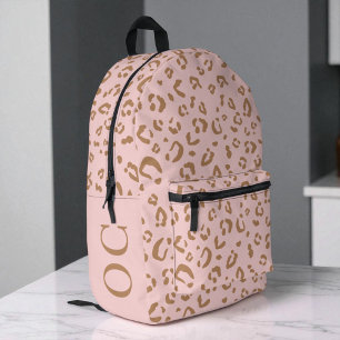 Mochila Impresa Patrón de leopardo rosa con monograma Chicas linda