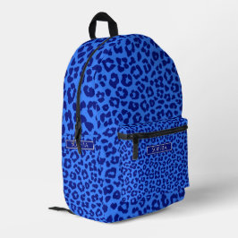 Mochila Impresa Patrón de leopardo salvaje-azul