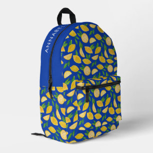 Mochila Impresa Patrón de limón mediterráneo