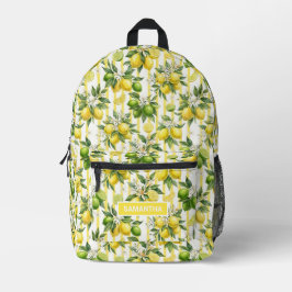 Mochila Impresa Patrón de limón personalizado