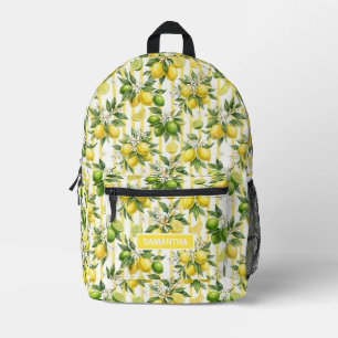 Mochila Impresa Patrón de limón personalizado