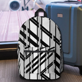 Mochila Impresa Patrón de línea aérea de resumen blanco negro mode