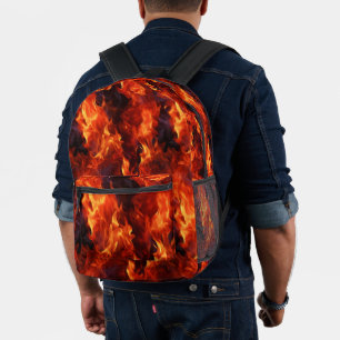 Mochila Impresa Patrón de llama de fuego
