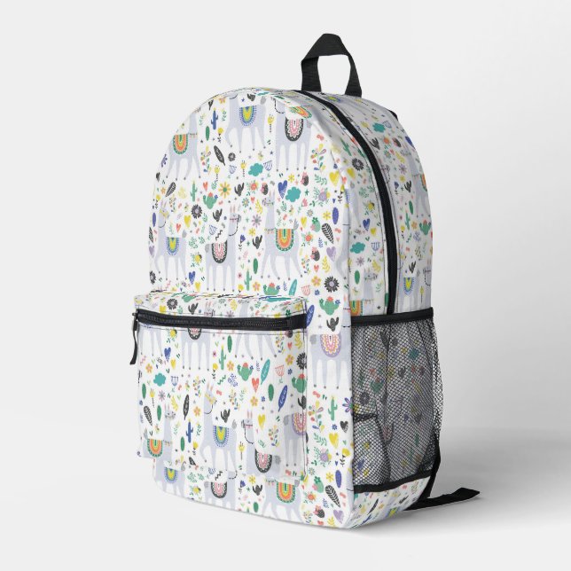 Mochila Impresa Patrón de los Doodle Alpaca (Esquina derecha trasera )