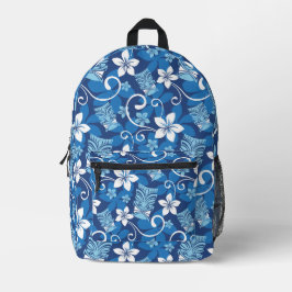 MOCHILA IMPRESA PATRÓN DE LUAU TIKI (AZUL BRILLANTE)