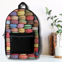 Mochila Impresa Patrón de Macaron francés colorido