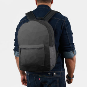 Mochila Impresa Patrón de malla geométrica con gradiente gris oscu