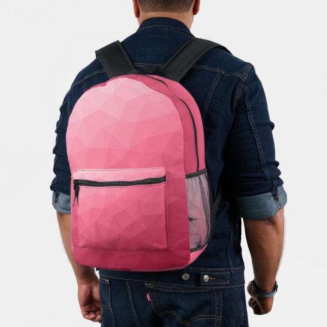Mochila Impresa Patrón de malla geométrica con gradiente rosa (Insitu (Modelo))
