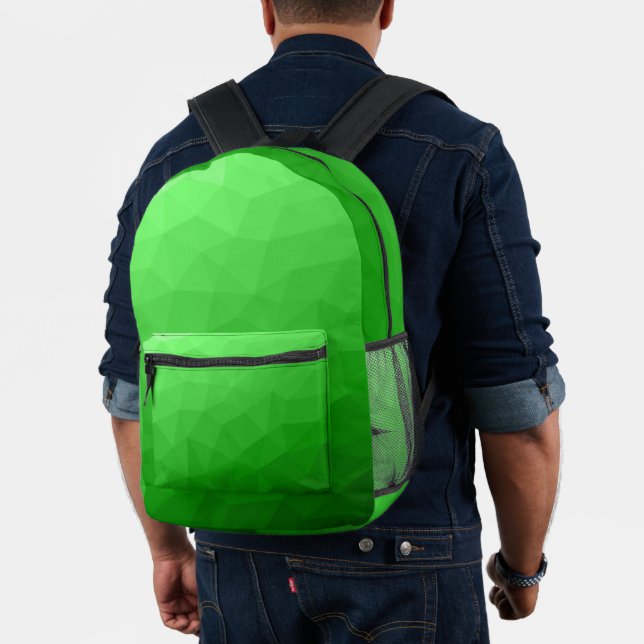 Mochila Impresa Patrón de malla geométrica con gradiente verde cla (Insitu (Modelo))