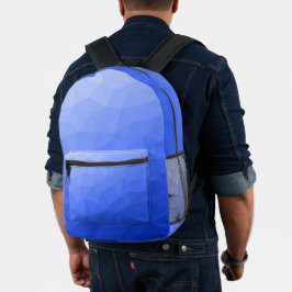 Mochila Impresa Patrón de malla geométrica de gradiente azul oscur