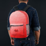 Mochila Impresa Patrón de malla geométrica de gradiente rojo Monog<br><div class="desc">Mochila impresa en monograma con un patrón de malla geométrica de gradiente rojo. Bolso de accesorios de moda de Guay para todos. Malla geométrica del Triángulo Rojo con diseño de gradiente oscuro de luz a oscuridad. Crea una mochila única y personalizada con un toque personalizado. Monograma moderno con tu inicial...</div>