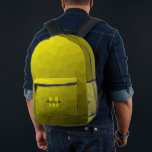 Mochila Impresa Patrón de malla geométrica gradiente amarillo Mono<br><div class="desc">Mochila impresa en monograma con motivos de malla geométrica de gradiente amarillo. Bolso de accesorios de moda de Guay para todos. Malla geométrica del triángulo amarillo con diseño de gradiente oscuro de luz a oscuridad. Crea una mochila única y personalizada con un toque personalizado. Monograma moderno con tu inicial y...</div>