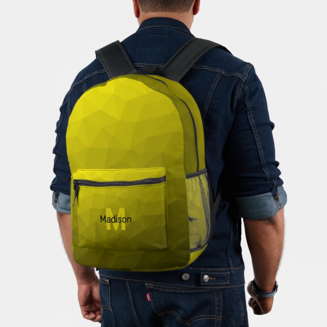 Mochila Impresa Patrón de malla geométrica gradiente amarillo Mono (Insitu (Modelo))
