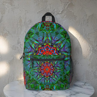 Mochila Impresa Patrón de mandala de textura textil de Confianza