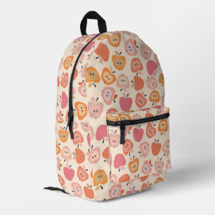 Mochila Impresa Patrón de manzana rosa y naranja