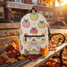 Patrón de manzanas lindas para volver a la escuela