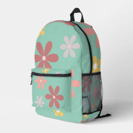 Mochila Impresa Patrón de margarita retro multicolor