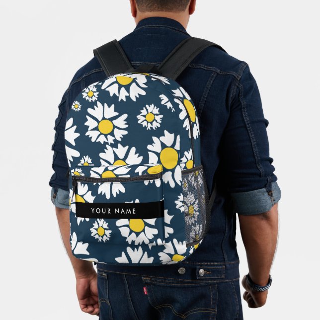 Mochila Impresa Patrón de margaritas, margaritas blancas, su nombr (Insitu (Modelo))