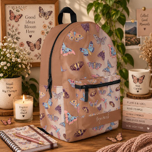 Mochila Impresa Patrón de mariposa de polilla