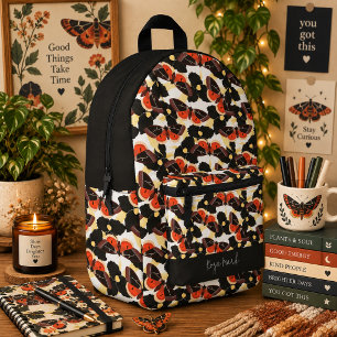 Mochila Impresa Patrón de mariposa polilla floral