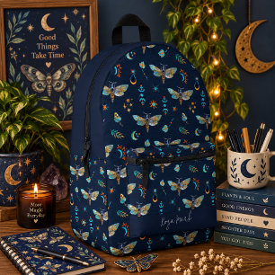Mochila Impresa Patrón de mariposa polilla floral