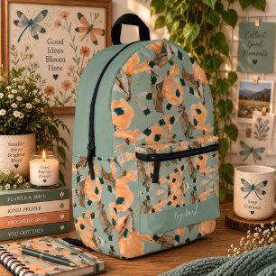 Mochila Impresa Patrón de mariposa polilla floral
