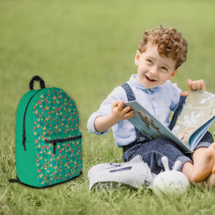 Mochila Impresa Patrón de mariposa turquesa púrpura verde