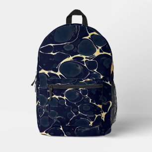 Mochila Impresa Patrón de mármol oscuro estilo tinta alcohólica ab
