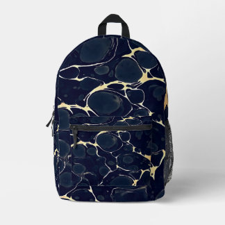 Mochila Impresa Patrón de mármol oscuro estilo tinta alcohólica ab
