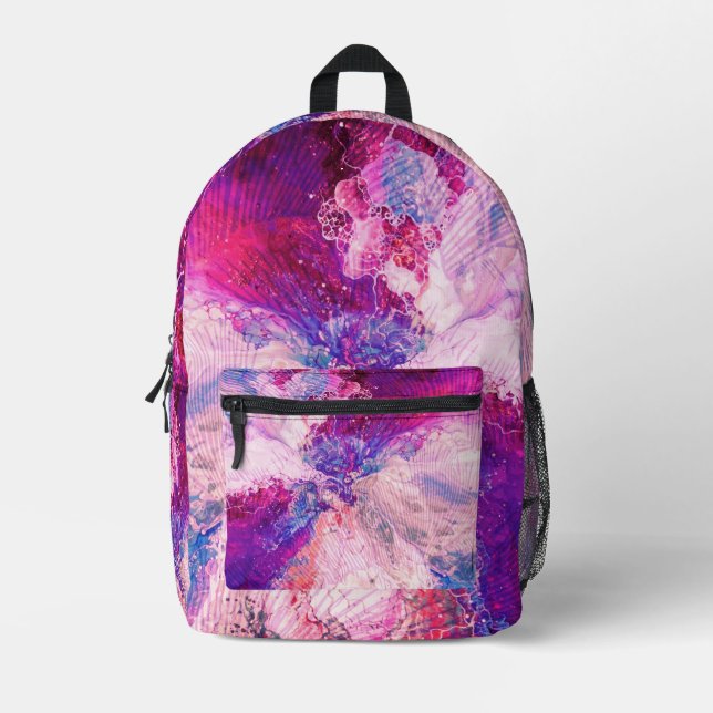 Mochila Impresa Patrón de mármol rosa (Anverso)