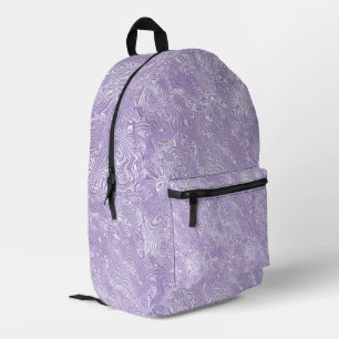 Mochila Impresa Patrón de moaré de seda jaspeada en lila lavanda s